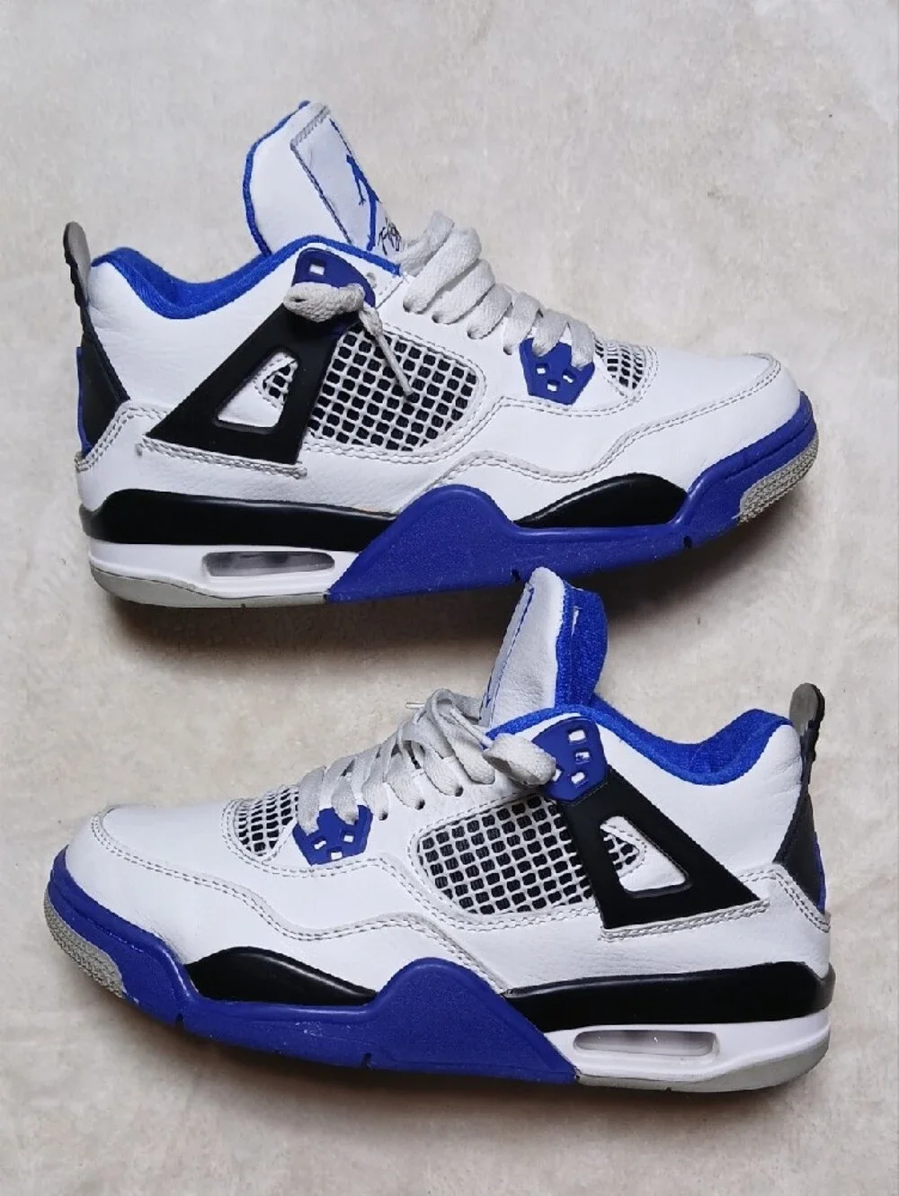 Nike Air Jordan 4 Retro 'Motorsports' White and Blue Women's  Sneakers Size 7